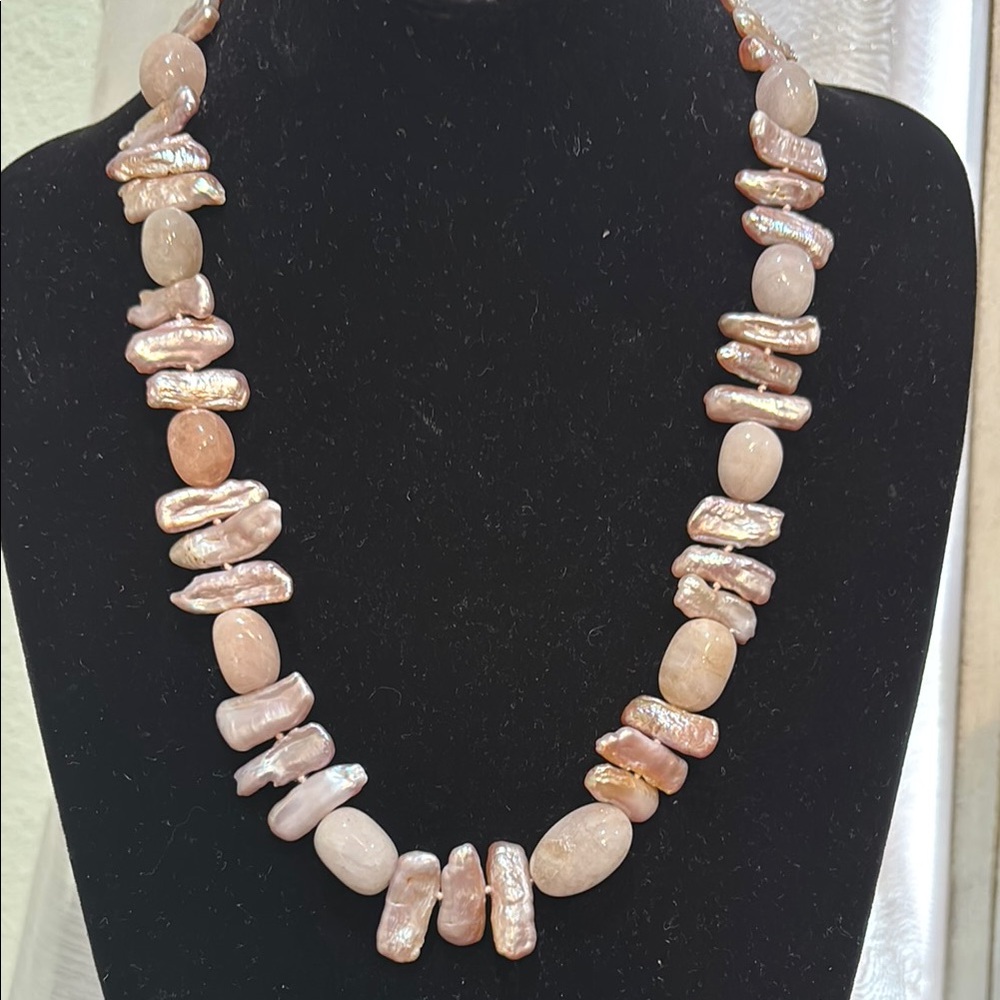 Pink Pearl & Stone Necklace